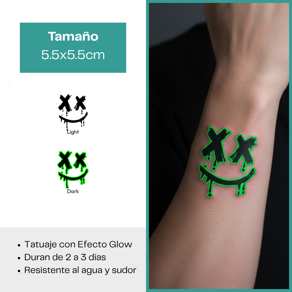 Tatuajes Temporales Luminosos Colección Streetwear & Viral | Duran 2–3 días