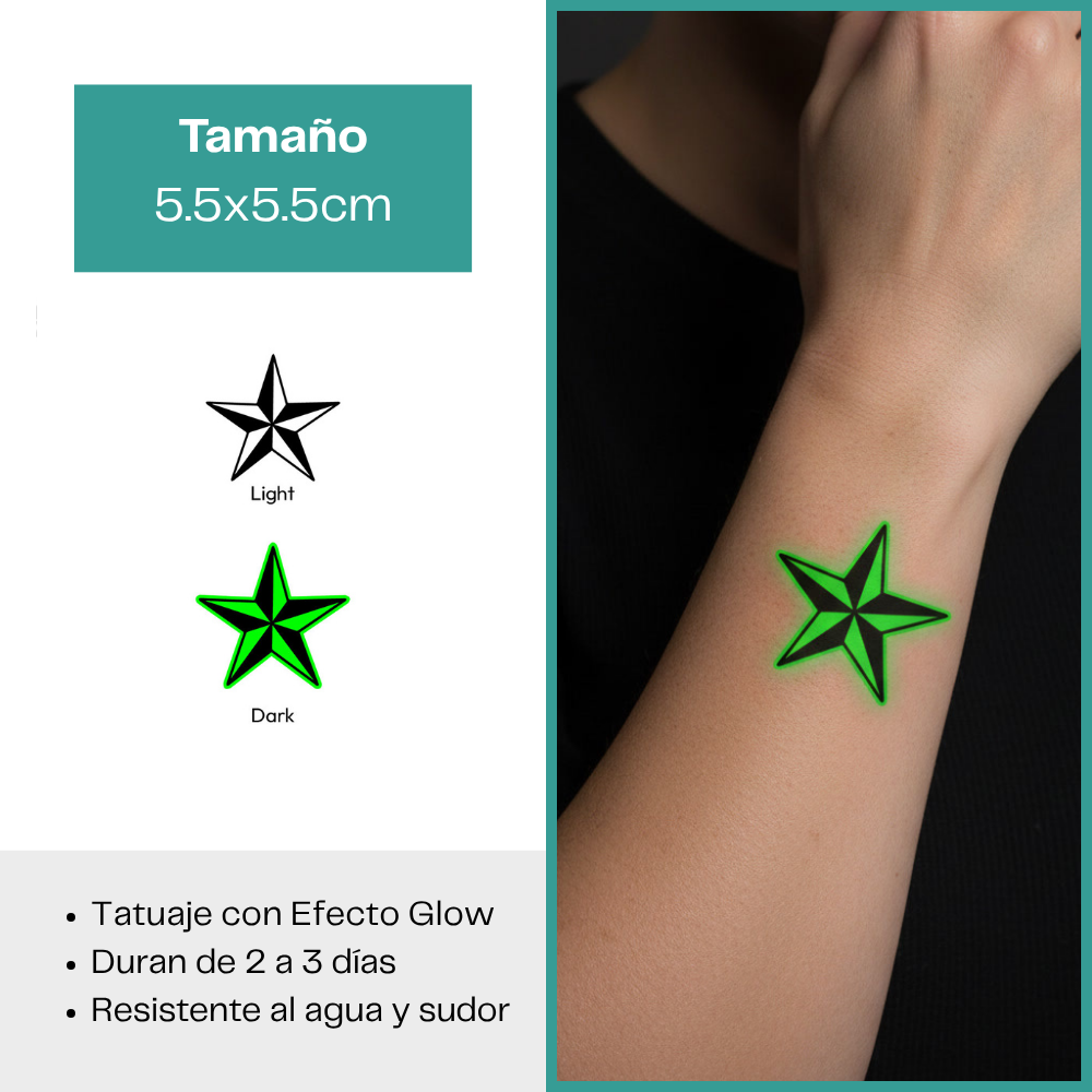 Tatuajes Temporales Luminosos Colección Místico & Simbólico | Duran 2–3 días