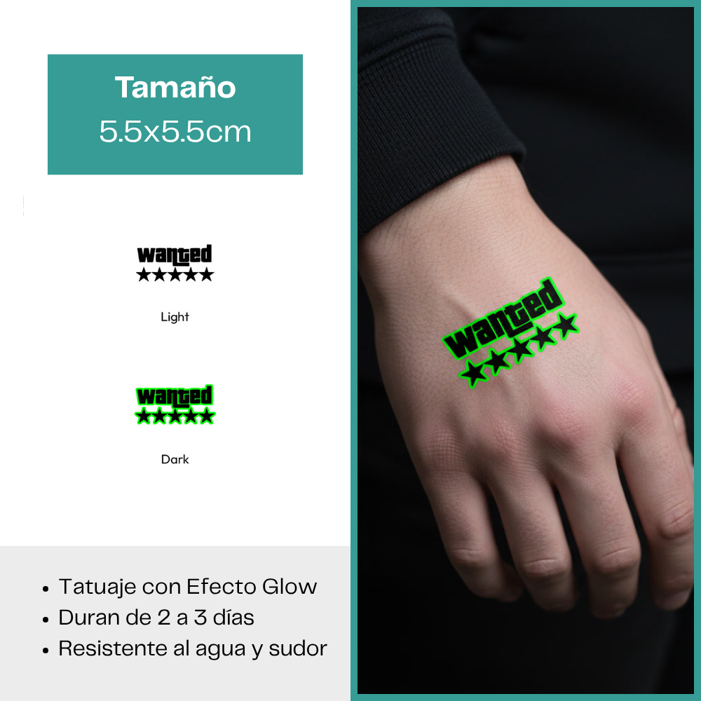 Tatuajes Temporales Luminosos Colección Streetwear & Viral | Duran 2–3 días