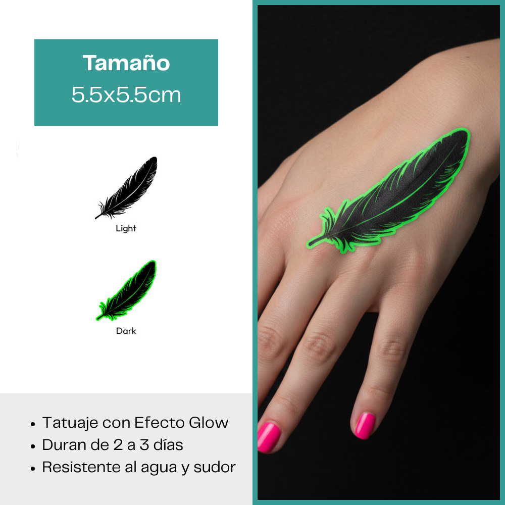 Tatuajes Temporales Luminosos Colección Místico & Simbólico | Duran 2–3 días