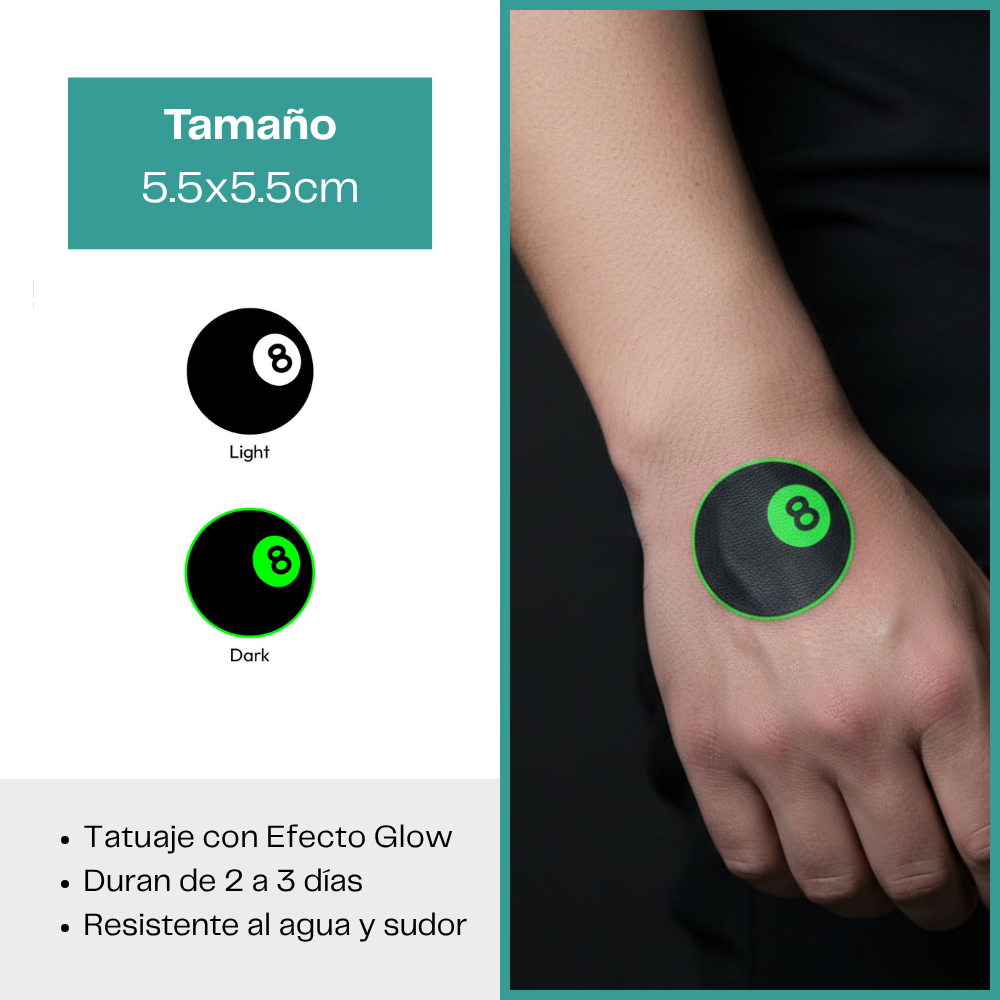 Tatuajes Temporales Luminosos Colección Dark & Góticos | Duran 2–3 días