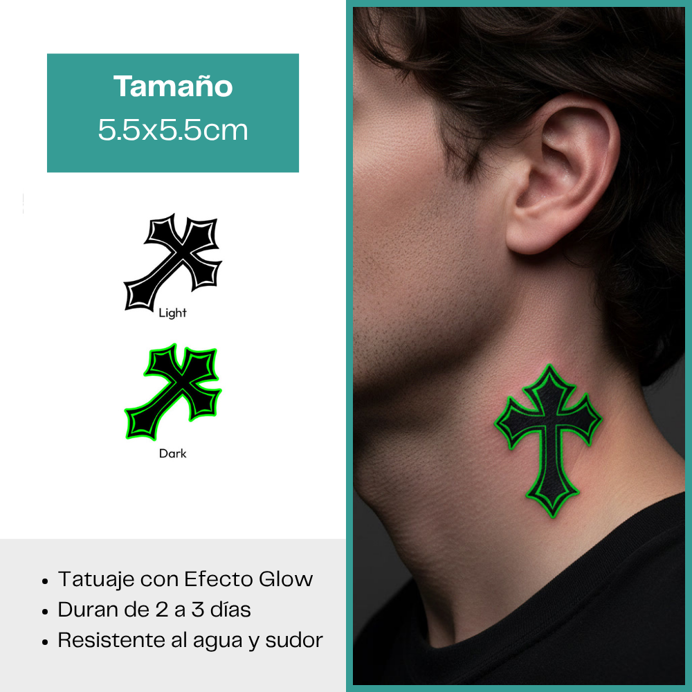 Tatuajes Temporales Luminosos Colección Dark & Góticos | Duran 2–3 días