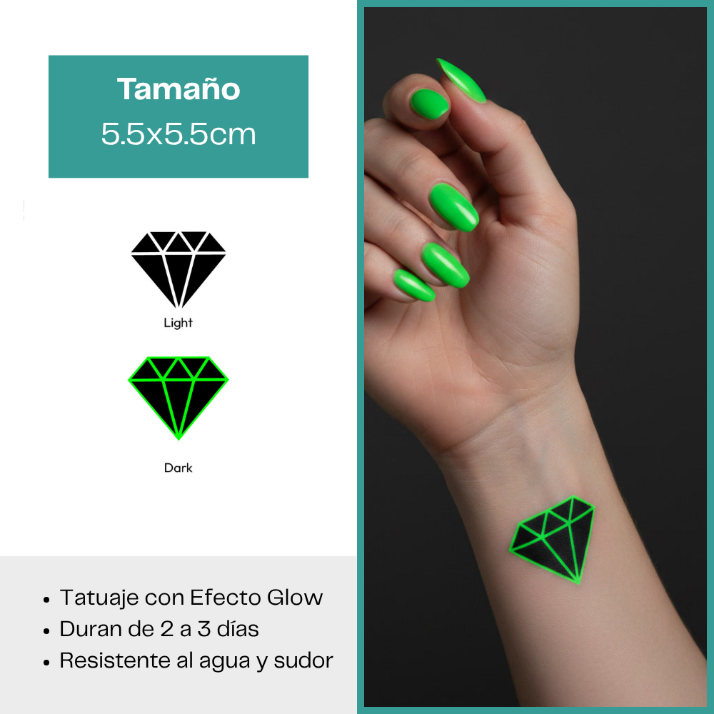 Tatuajes Temporales Luminosos Colección Místico & Simbólico | Duran 2–3 días