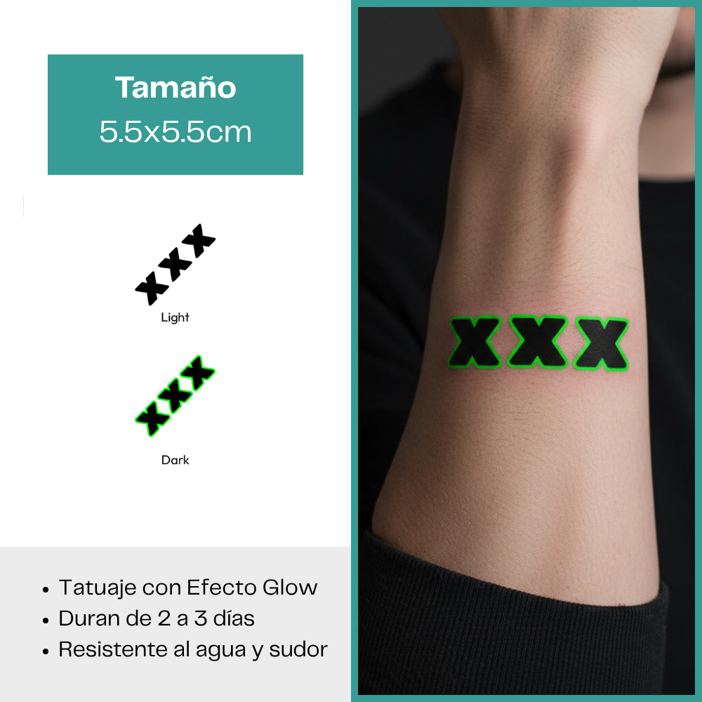 Tatuajes Temporales Luminosos Colección Dark & Góticos | Duran 2–3 días