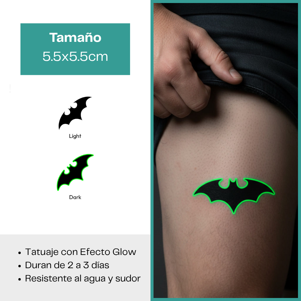 Tatuajes Temporales Luminosos Colección Dark & Góticos | Duran 2–3 días