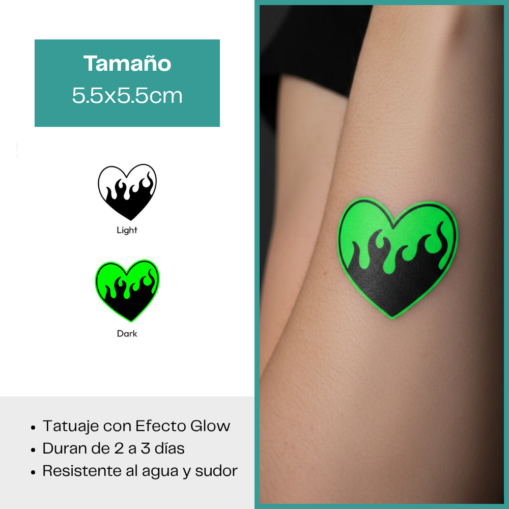 Tatuajes Temporales Luminosos Colección Dark & Góticos | Duran 2–3 días