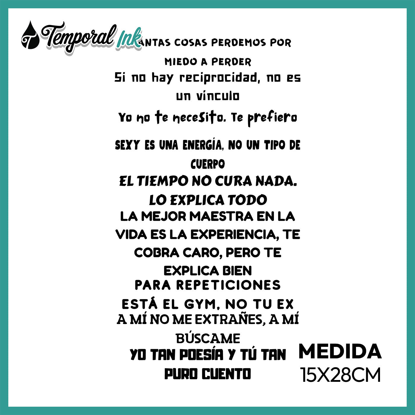 Pack Tatuajes Temporales Frases Reflexivas