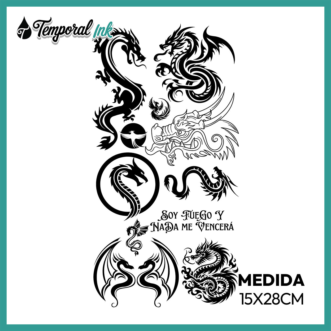 Pack Tatuajes Temporales Dragones Tribales