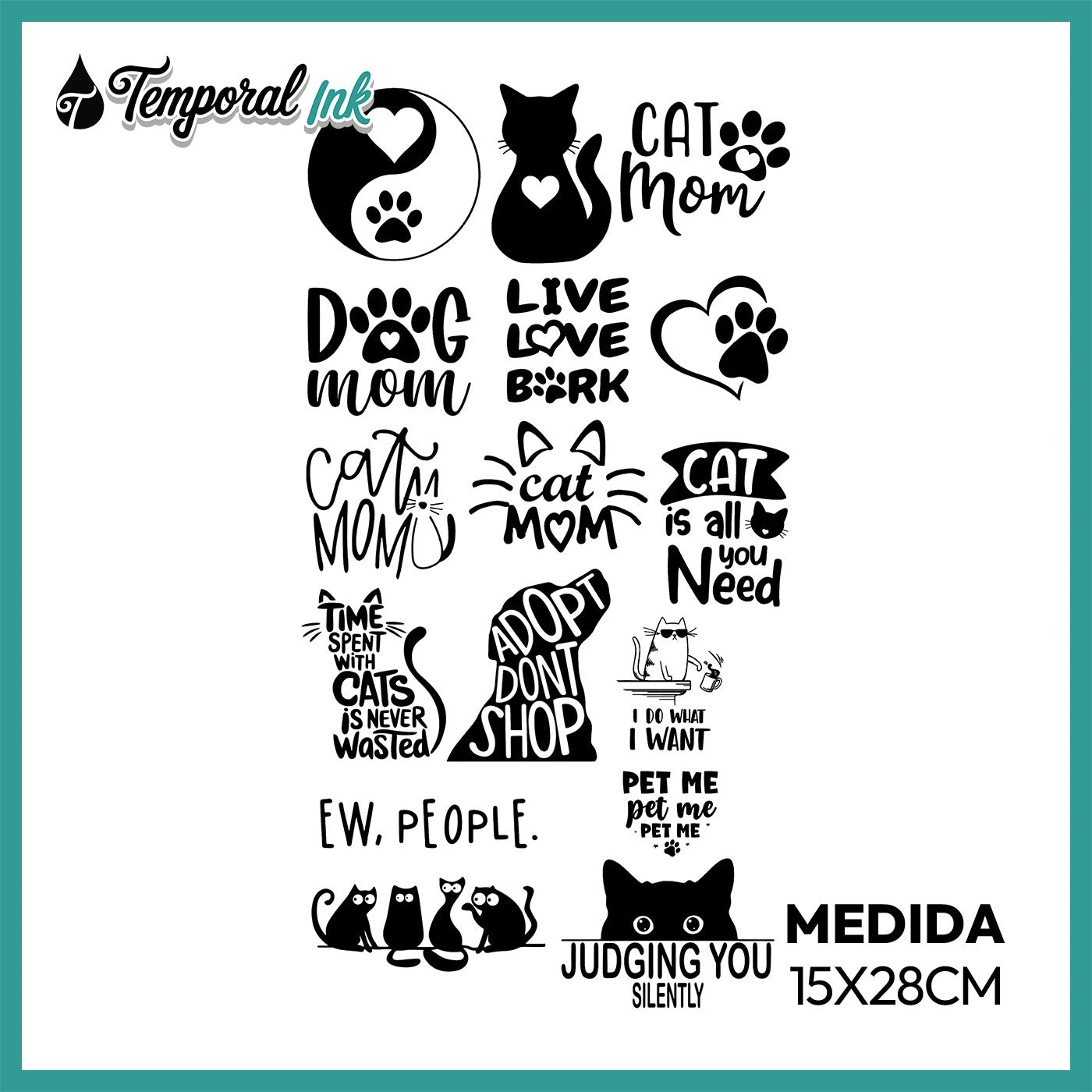 Pack Tatuajes Temporales Pet Lover
