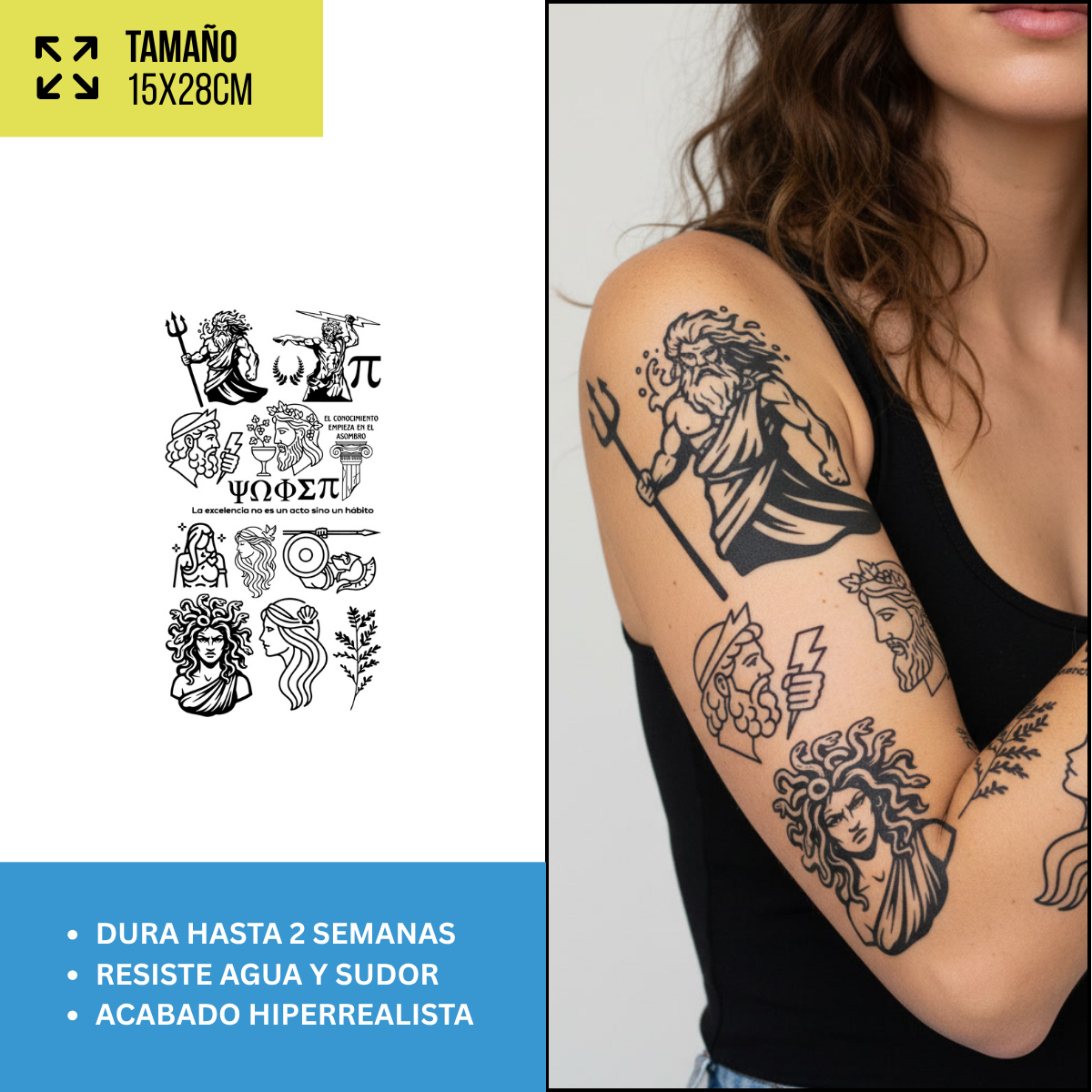 Tatuajes Temporales Místicos y Celestiales | Pack recortables