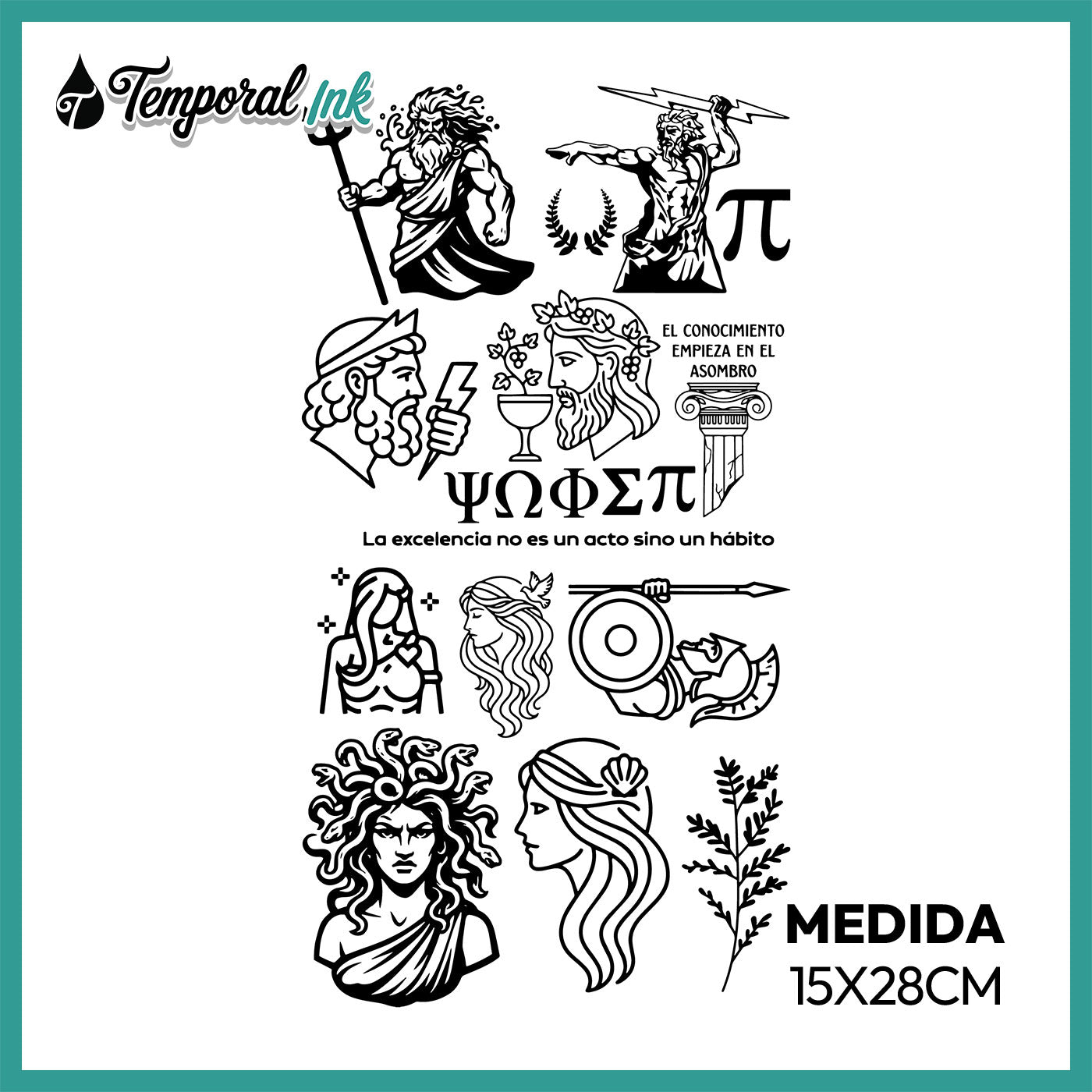 Pack Tatuaje Temporal Mitología Griega
