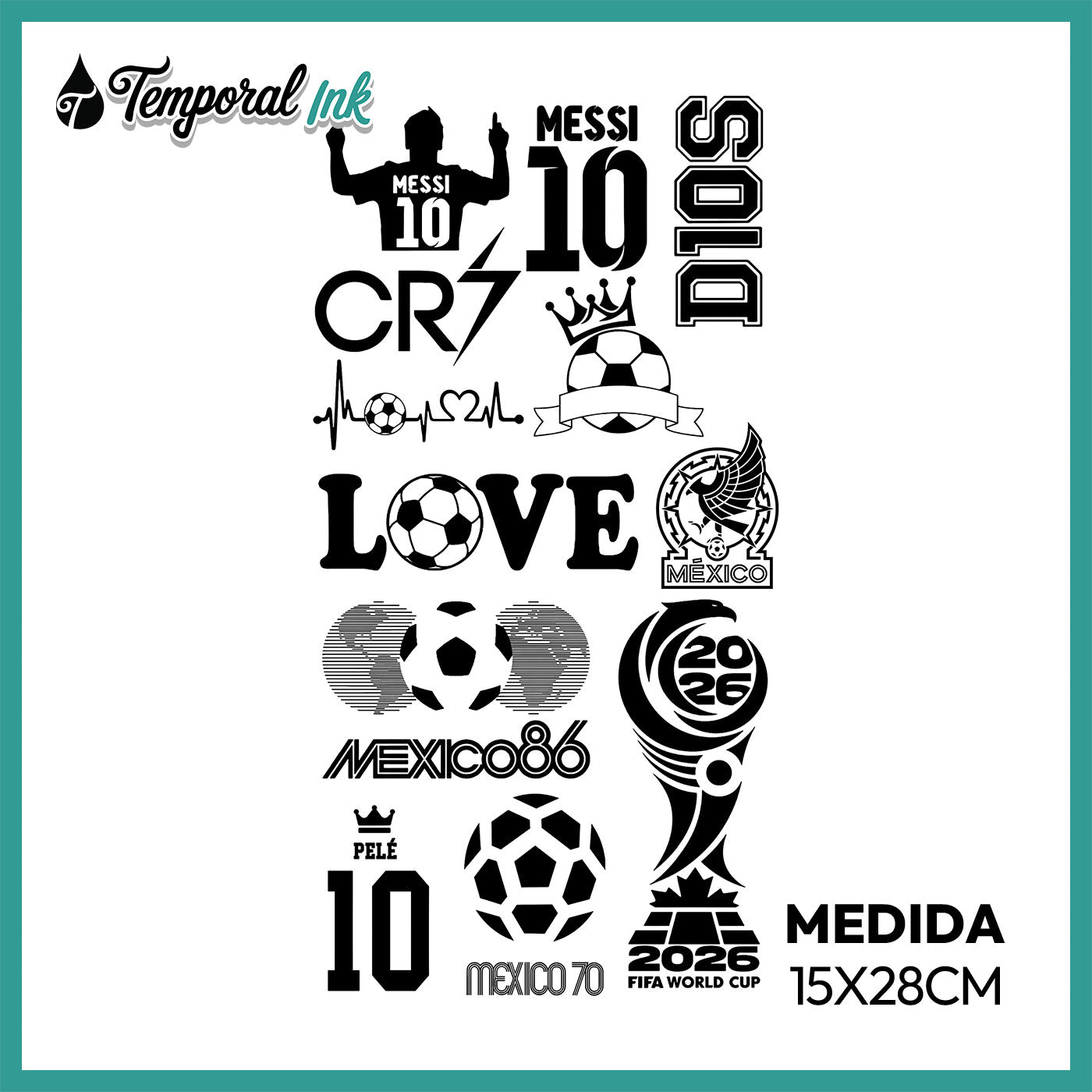 Pack Tatuaje Temporal Futbol Ídolos