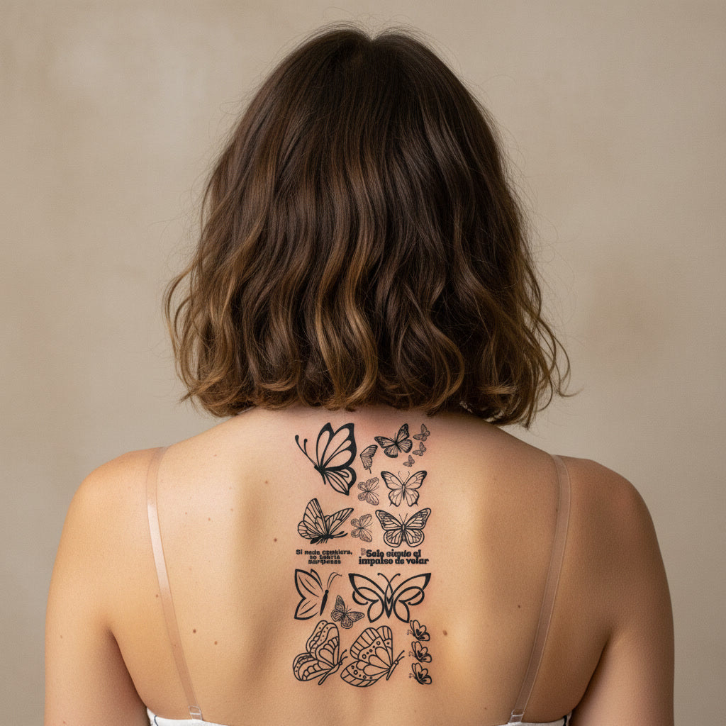 Pack Tatuaje Temporal Mariposas Elegantes