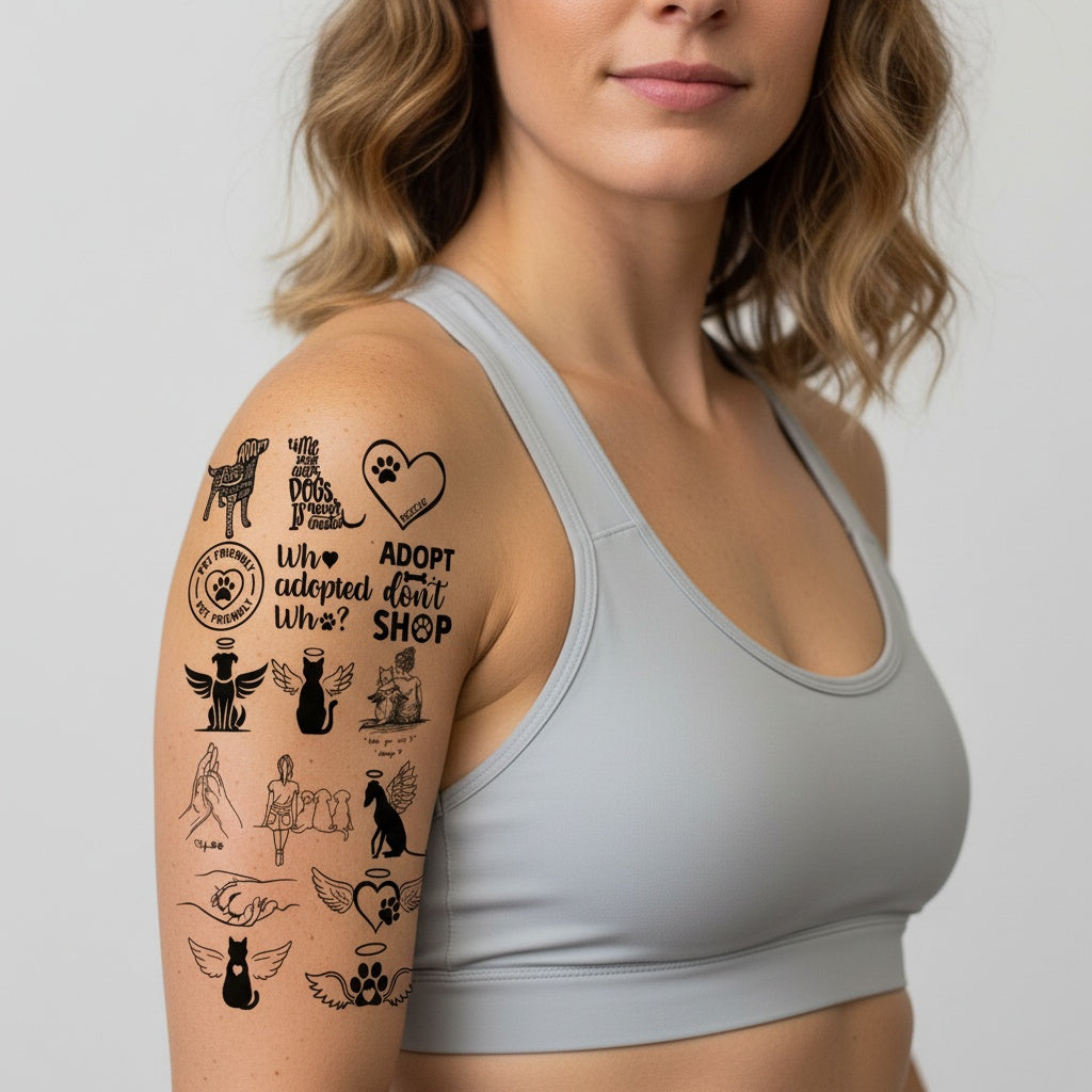 Pack Tatuaje Temporal Amor Mascotas