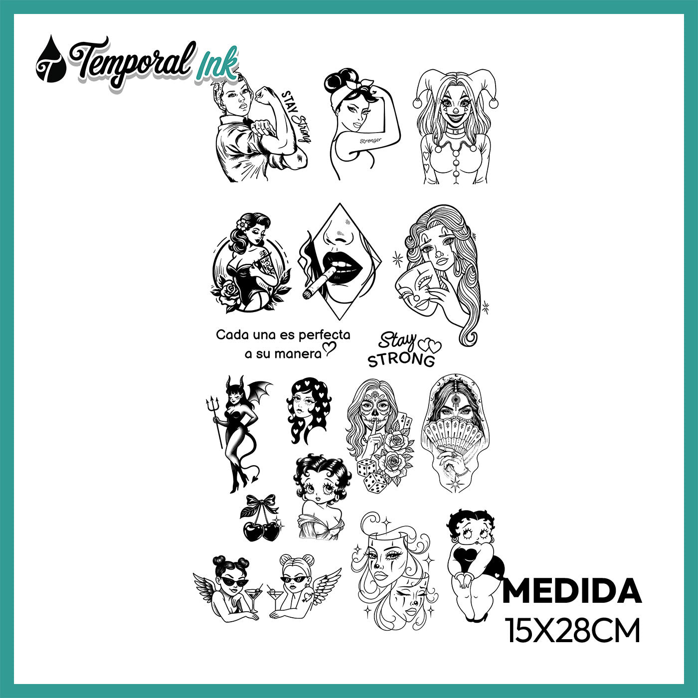 Pack Tatuaje Temporal Girl Power