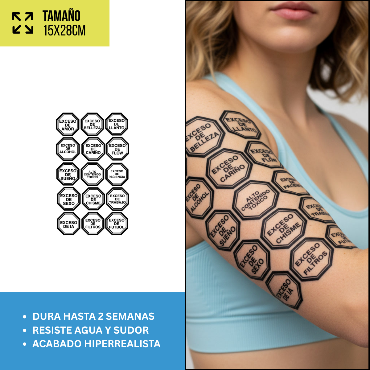 Tatuajes Temporales Místicos y Celestiales | Pack recortables