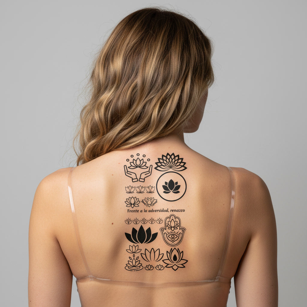 Pack Tatuaje Temporal Loto Renacer