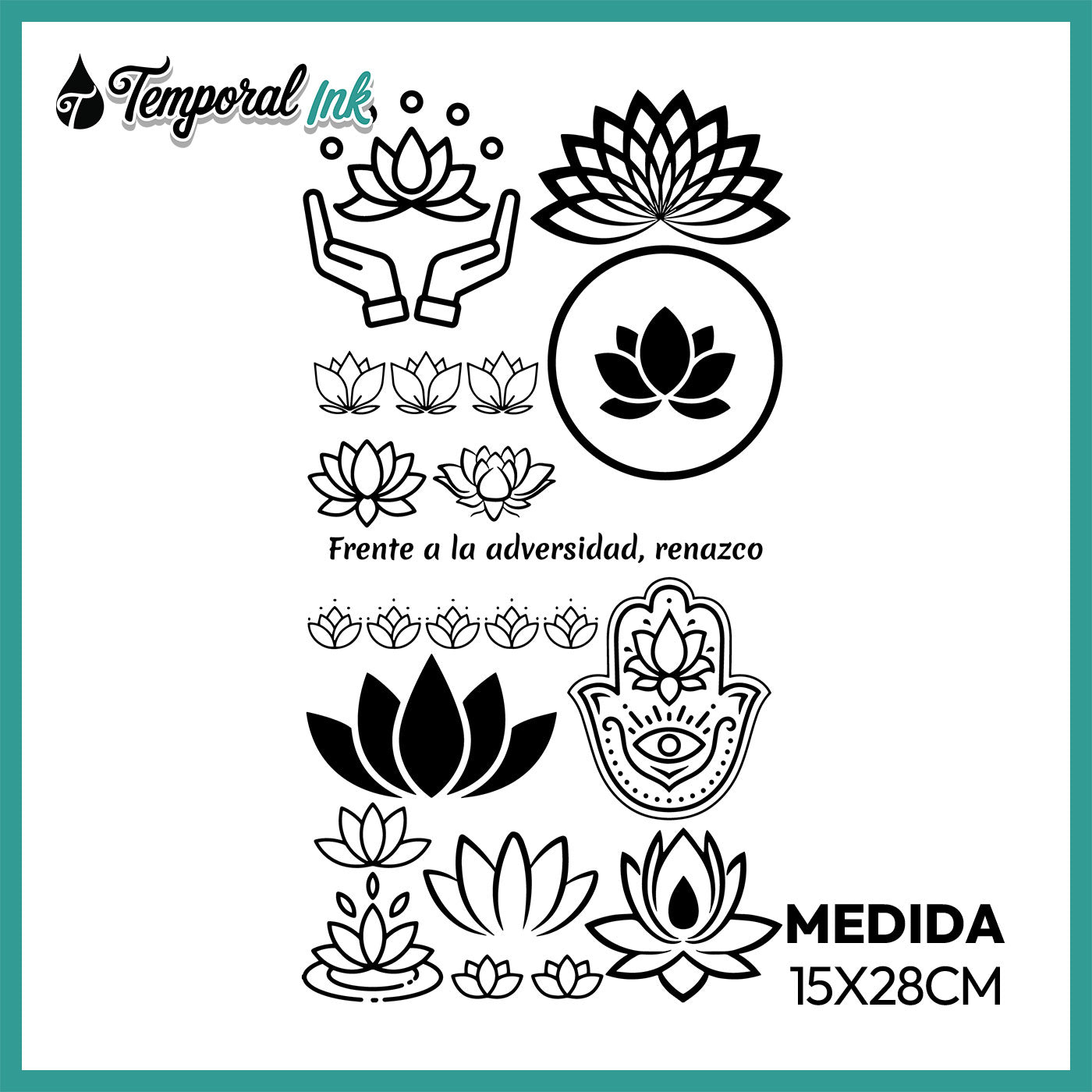 Pack Tatuaje Temporal Loto Renacer