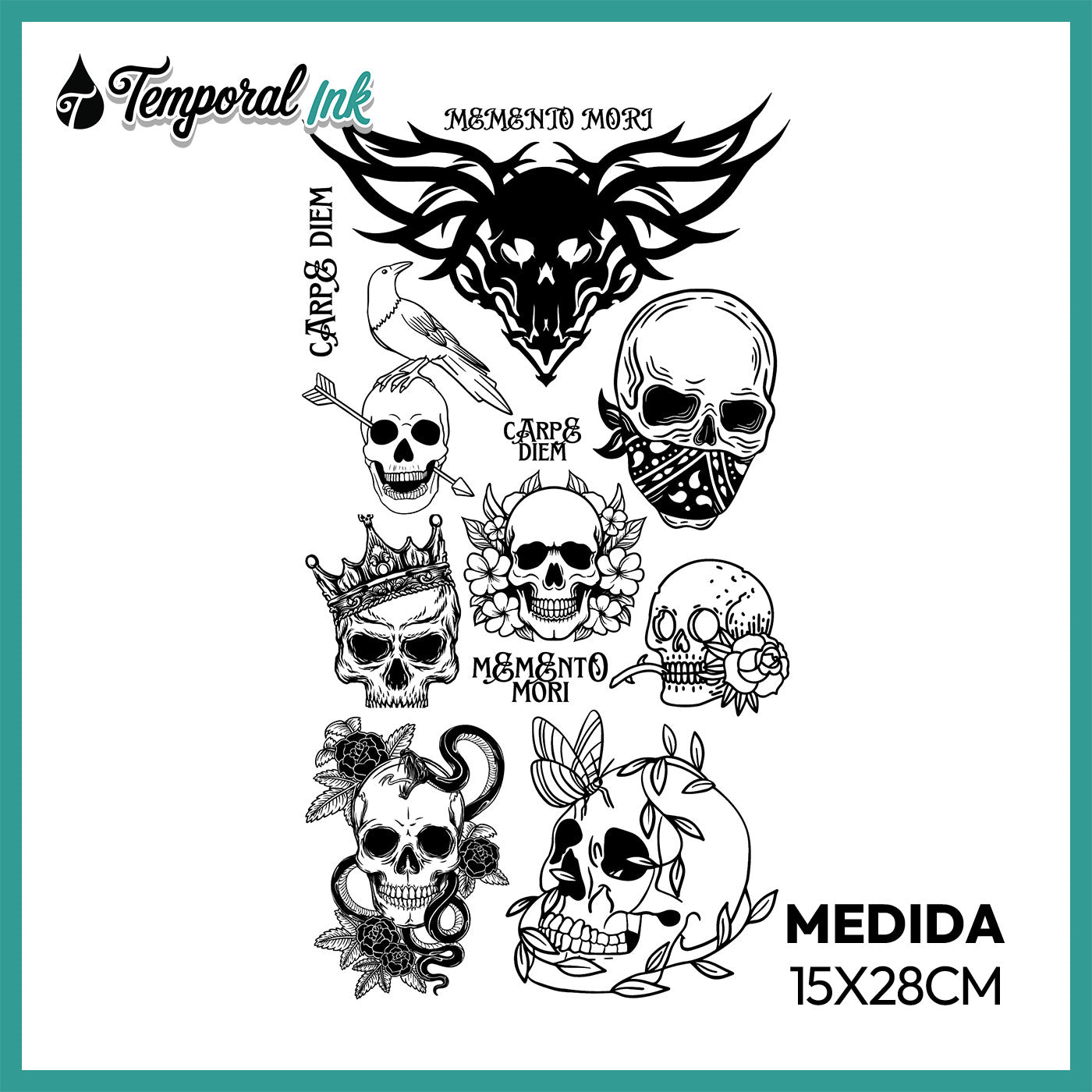 Pack Tatuaje Temporal Memento Mori