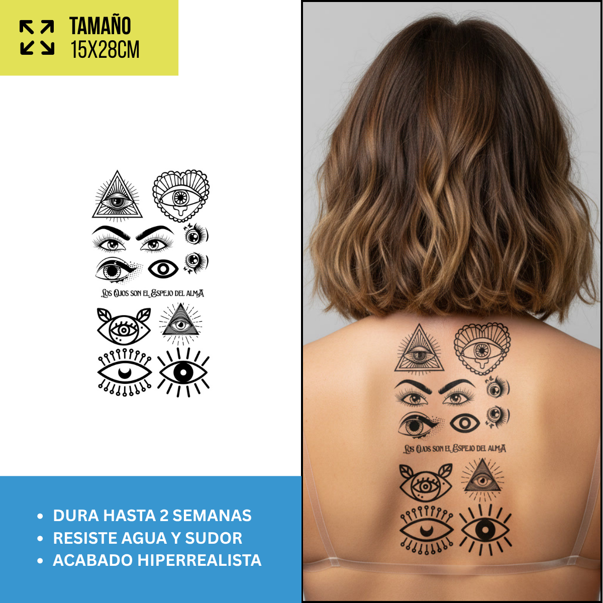Tatuajes Temporales Místicos y Celestiales | Pack recortables