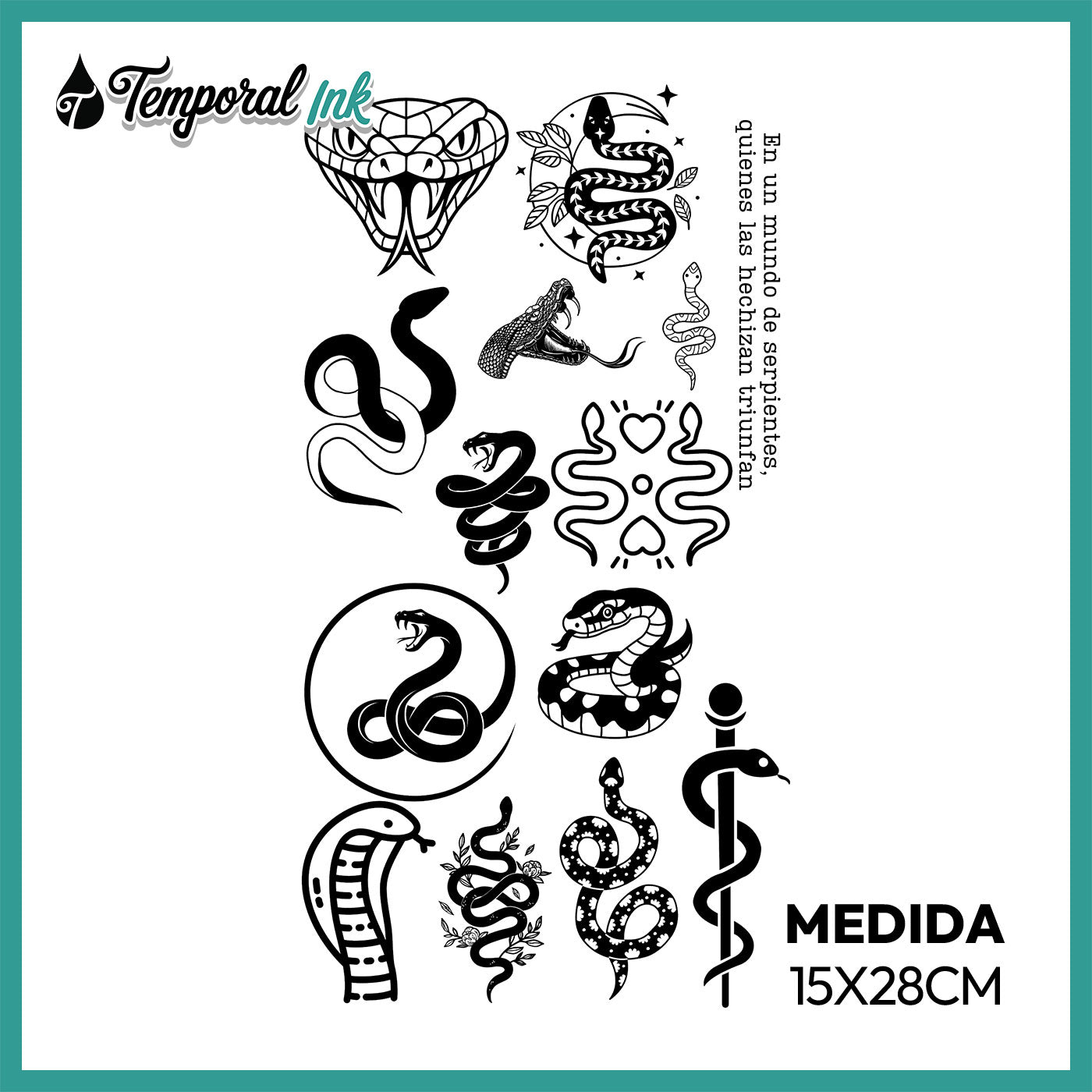 Pack Tatuaje Temporal Serpientes Poder