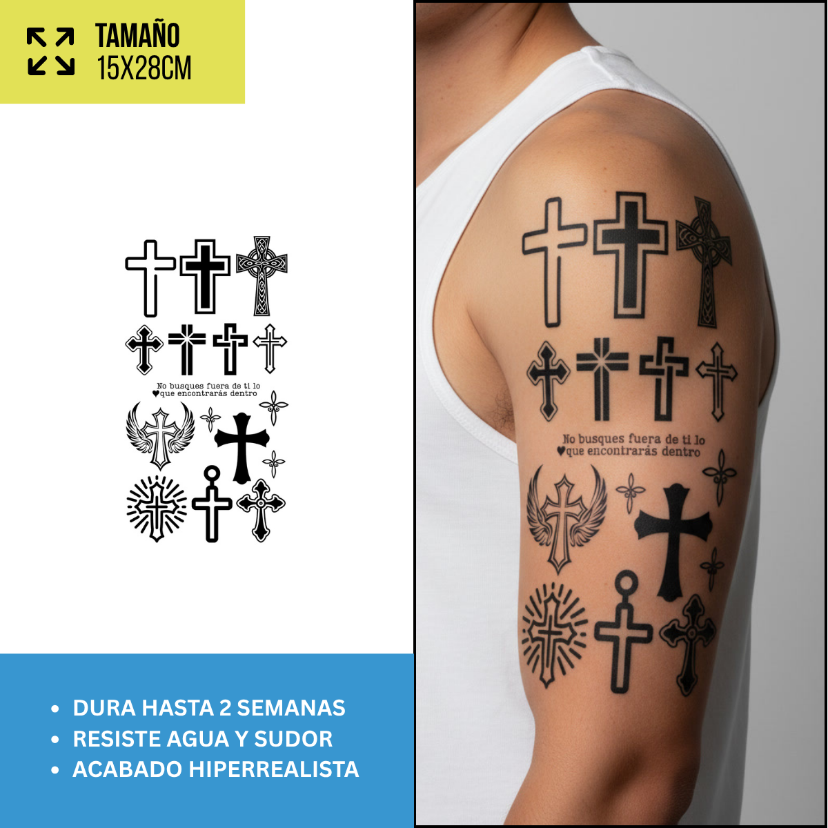 Tatuajes Temporales Místicos y Celestiales | Pack recortables