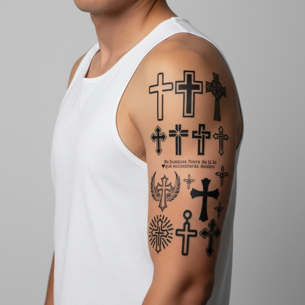 Pack Tatuaje Temporal Cruces Clásicas
