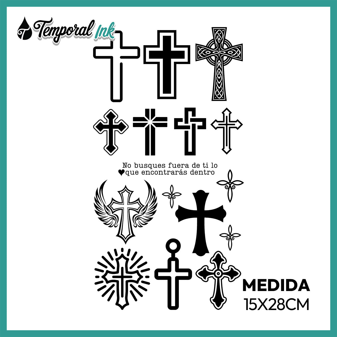 Pack Tatuaje Temporal Cruces Clásicas