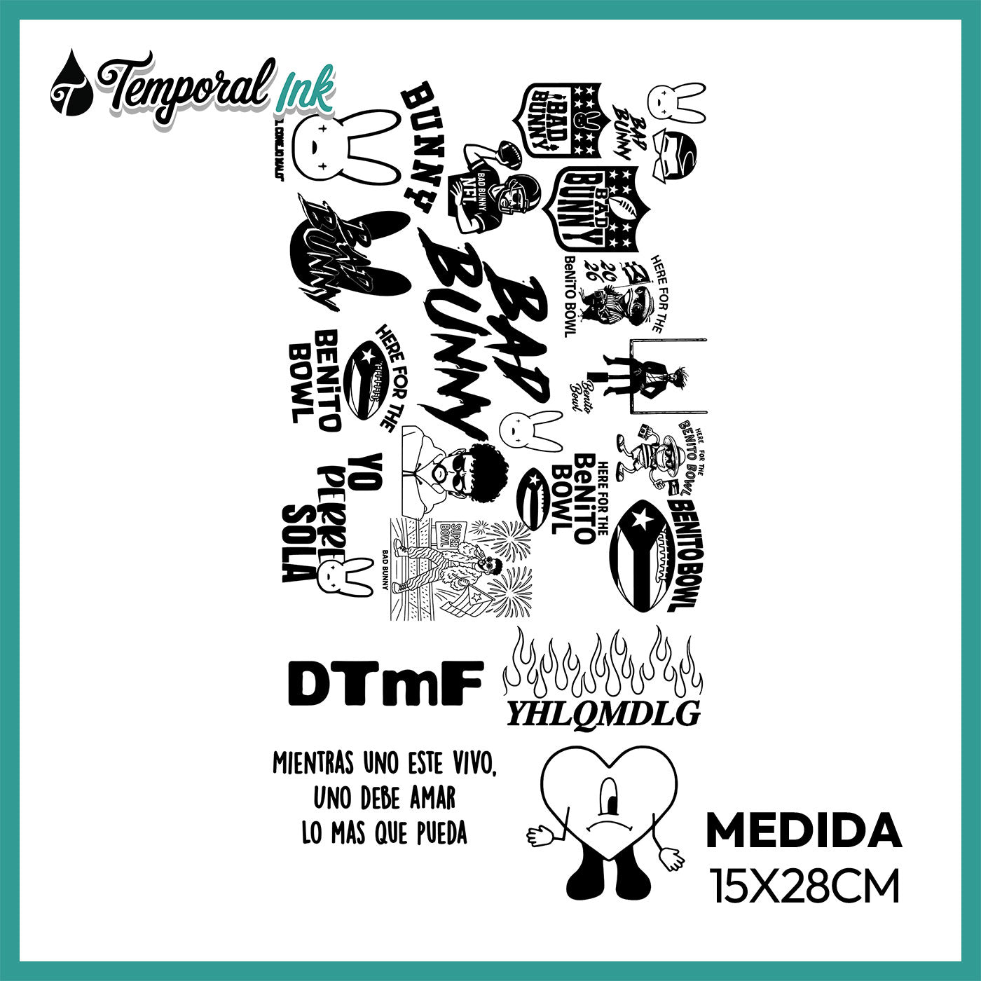 Pack Tatuaje Temporal Bad Bunny