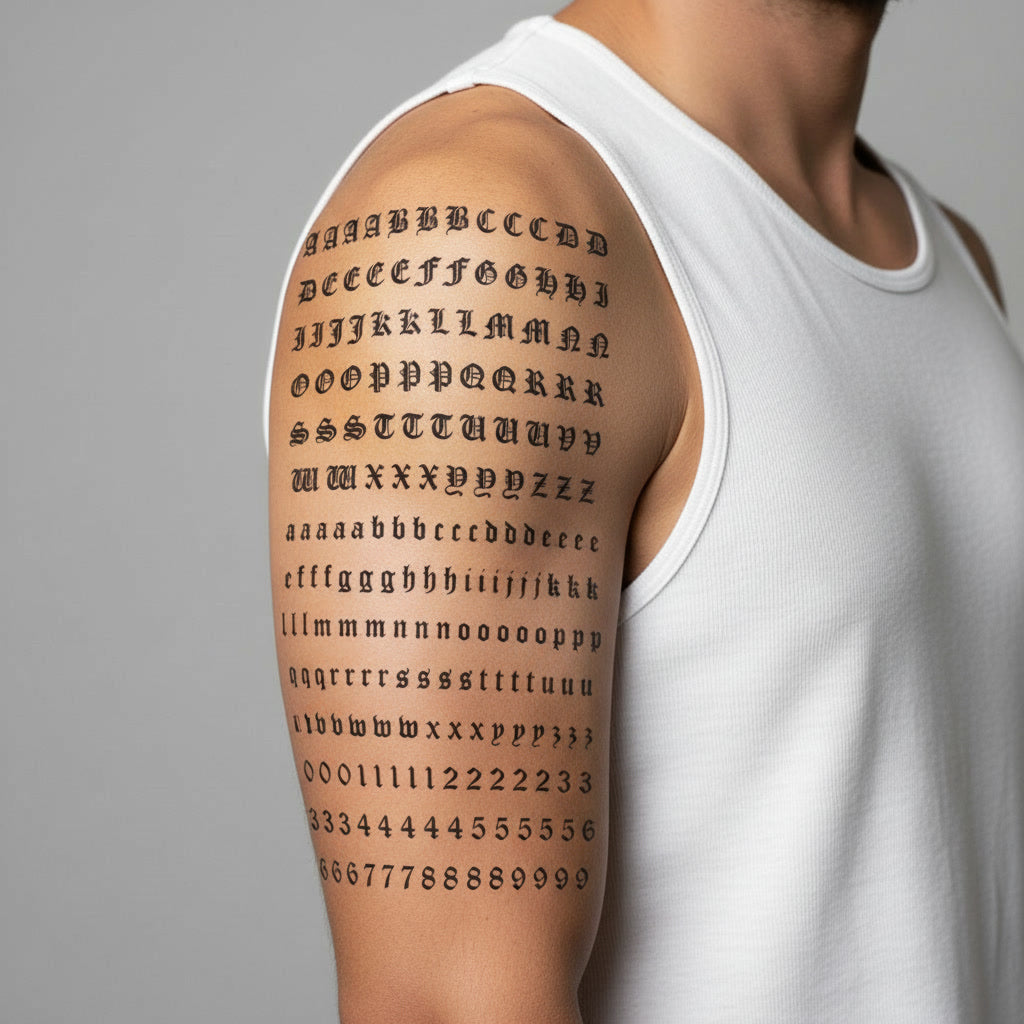 Pack Tatuaje Temporal Alfabeto Gótico