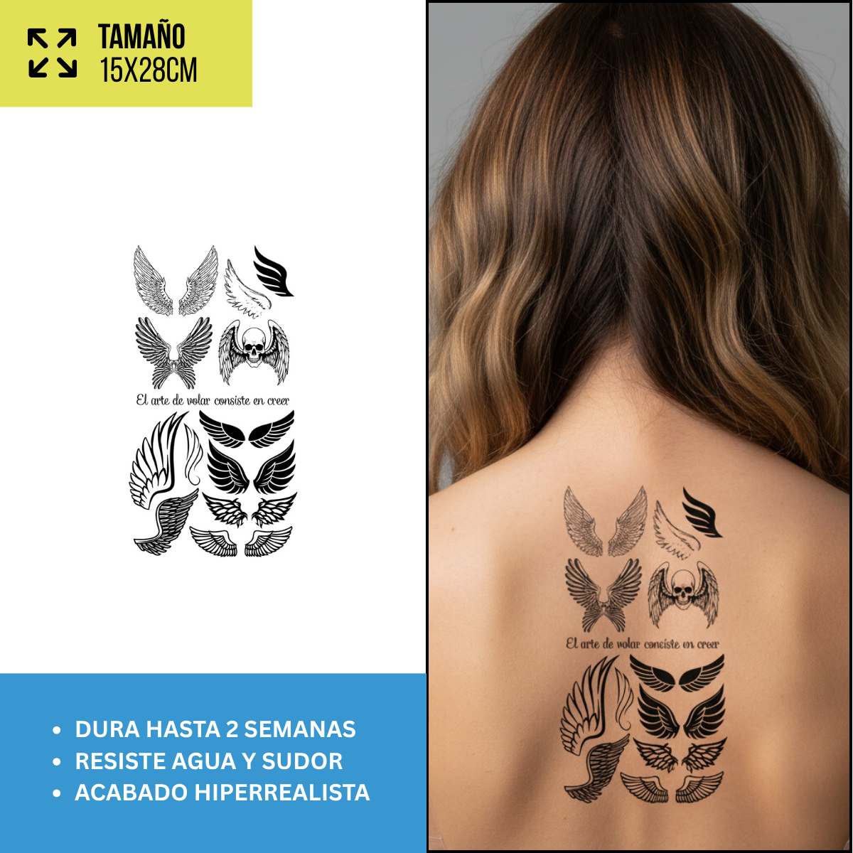 Tatuajes Temporales Animales y Fine Line | Pack recortables