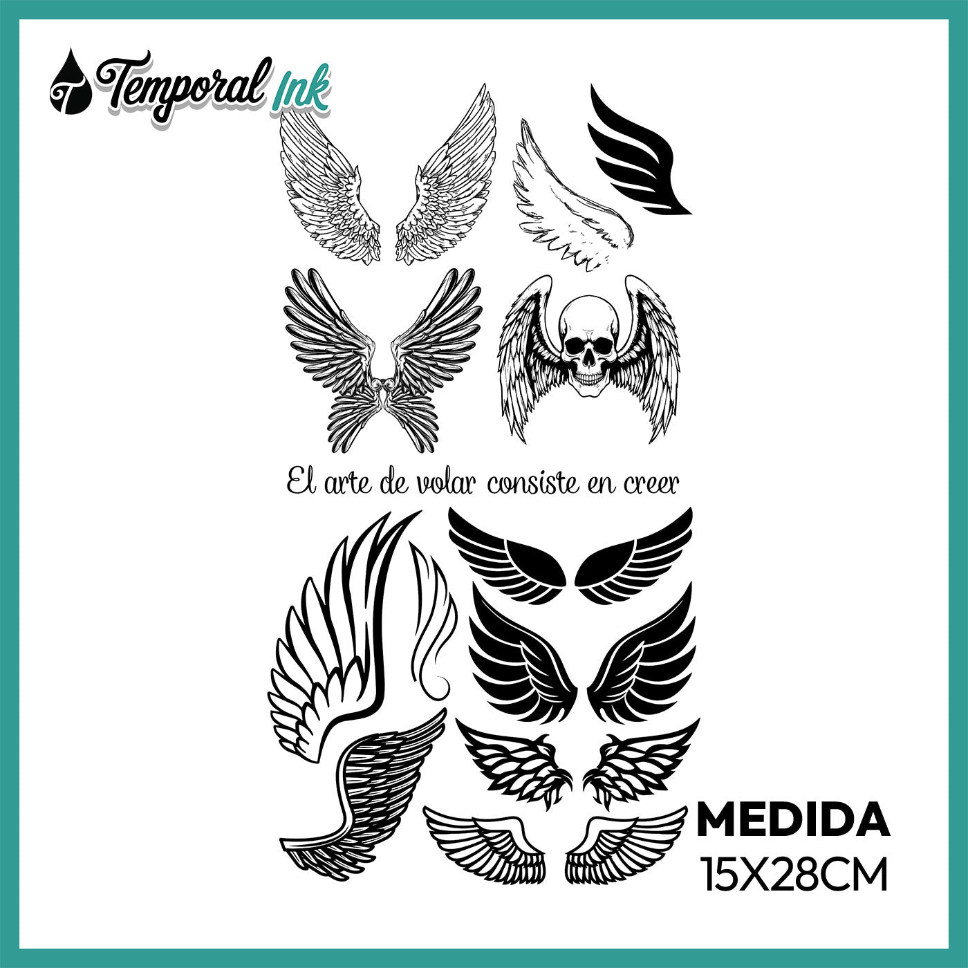 Pack Tatuaje Temporal Alas Libertad