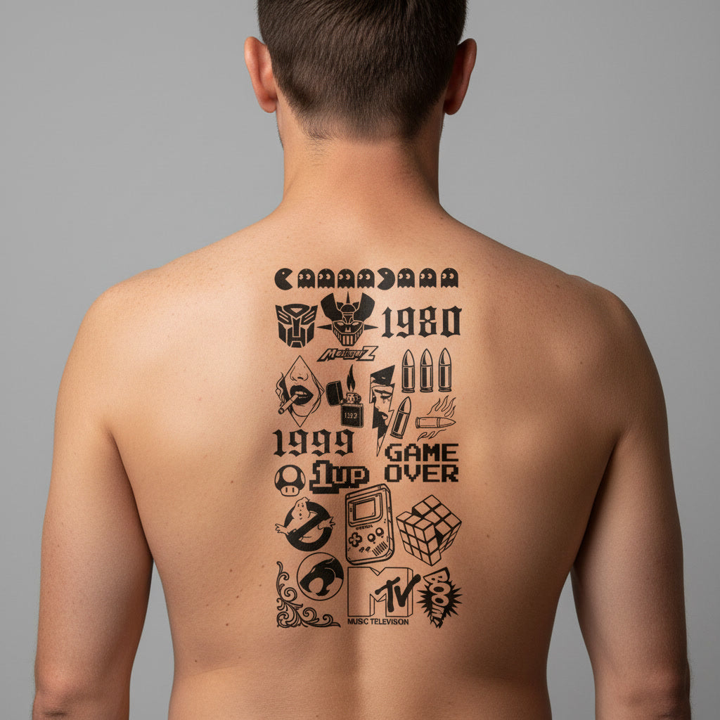 Pack Tatuaje Temporal Retro Gaming