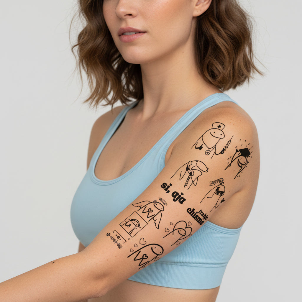 Pack Tatuaje Temporal Personajes Cute