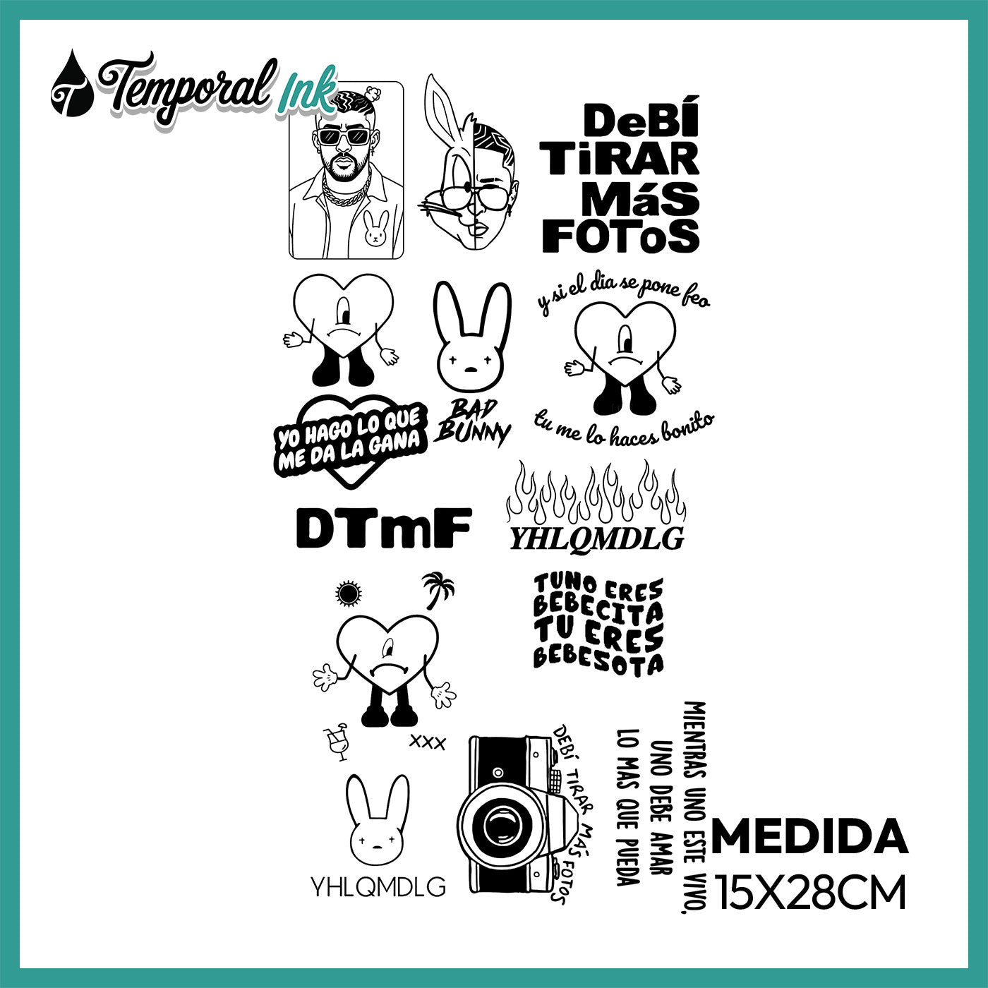 Pack Tatuaje Temporal Bad Bunny 2