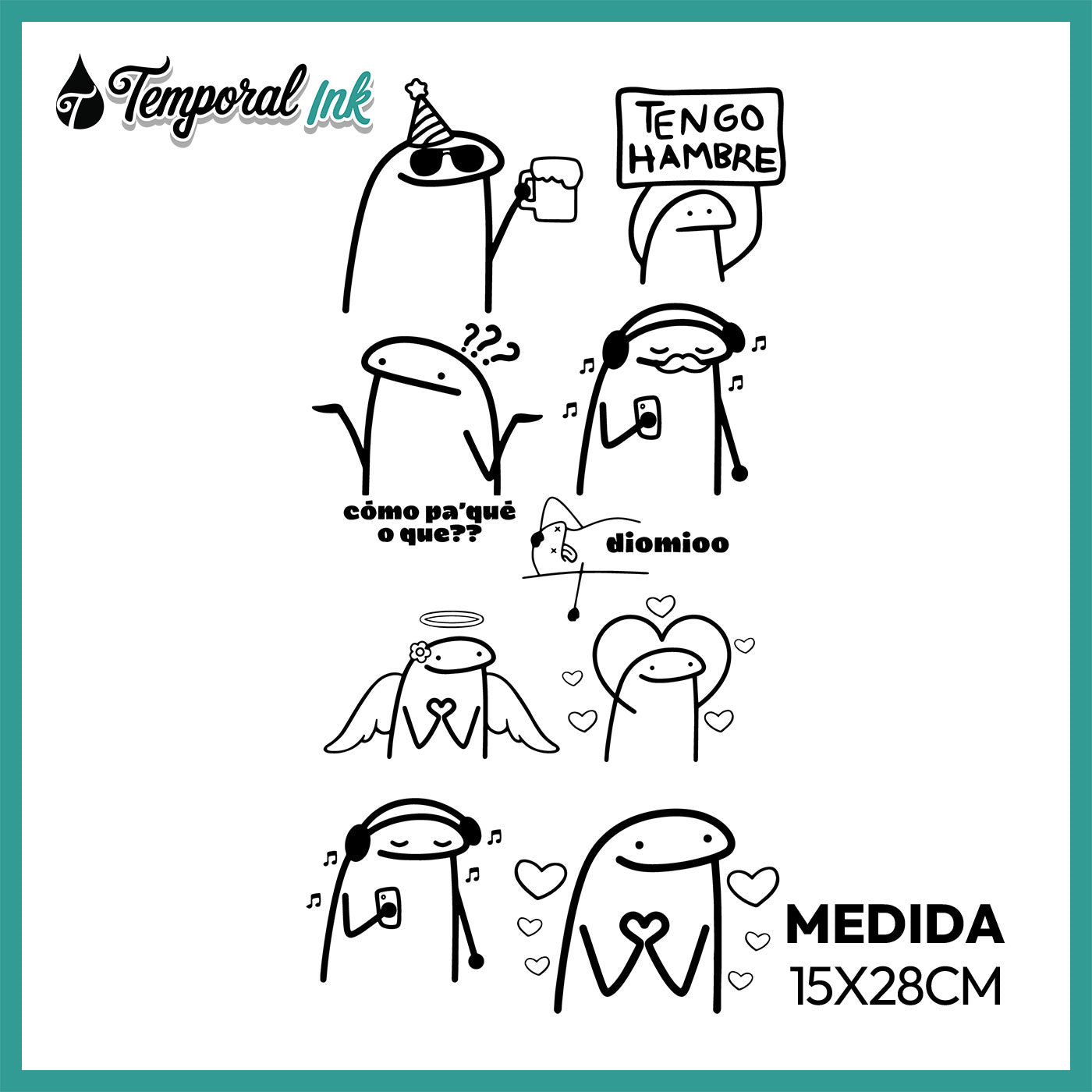 Pack Tatuaje Temporal Memes Cute