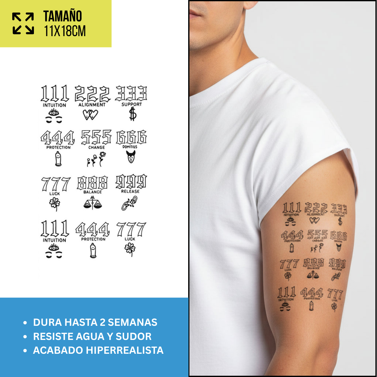 Tatuajes Temporales Místico & Espiritual | Hombre y Mujer