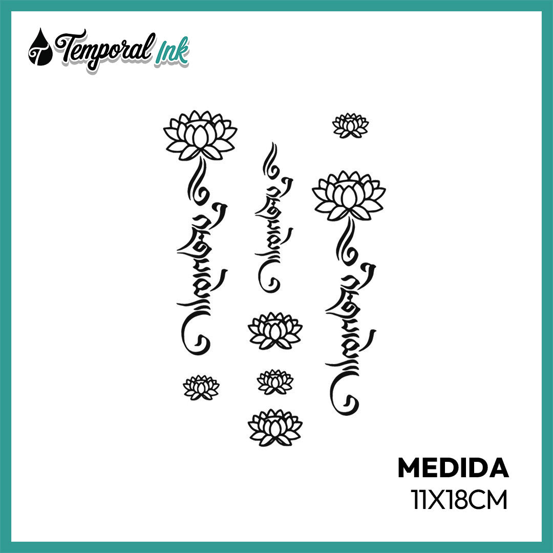 Tatuaje Temporal Flor Loto Sánscrito