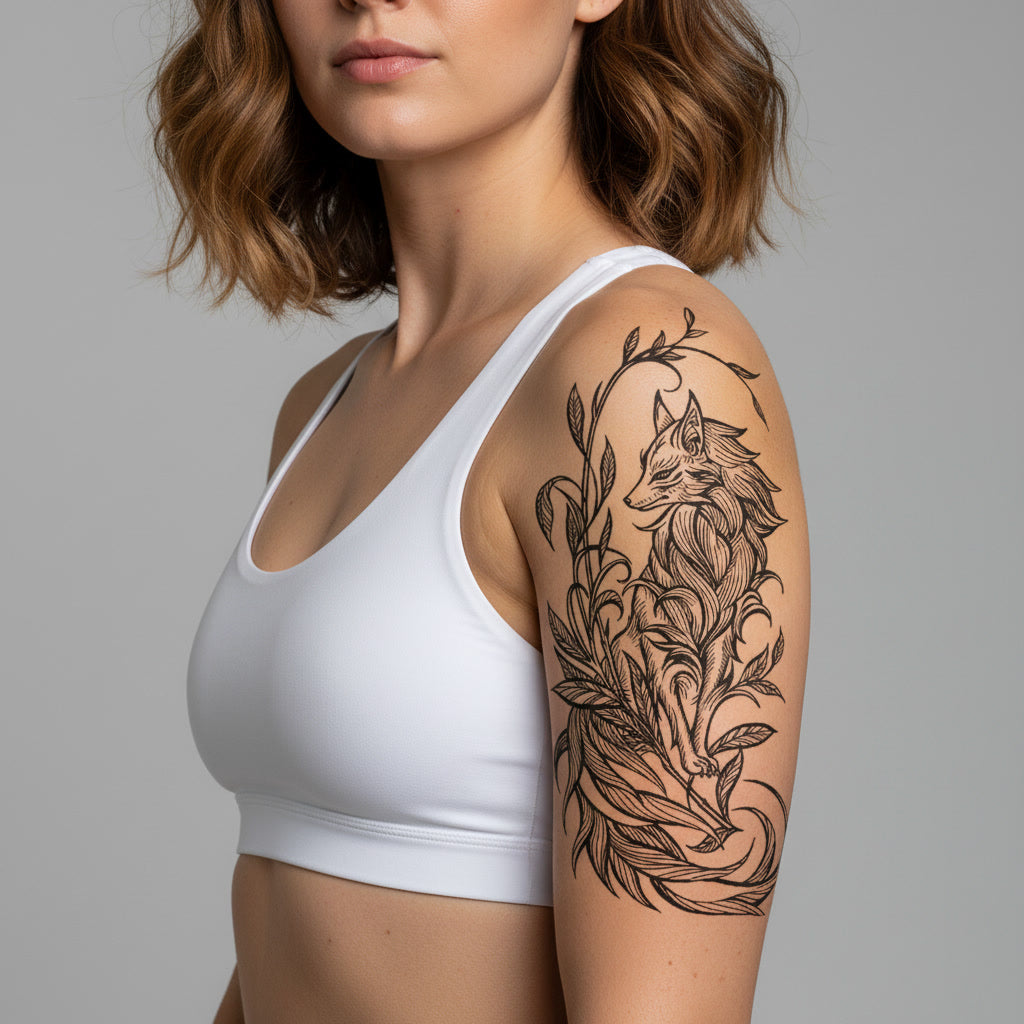 Tatuaje Temporal Zorro Floral