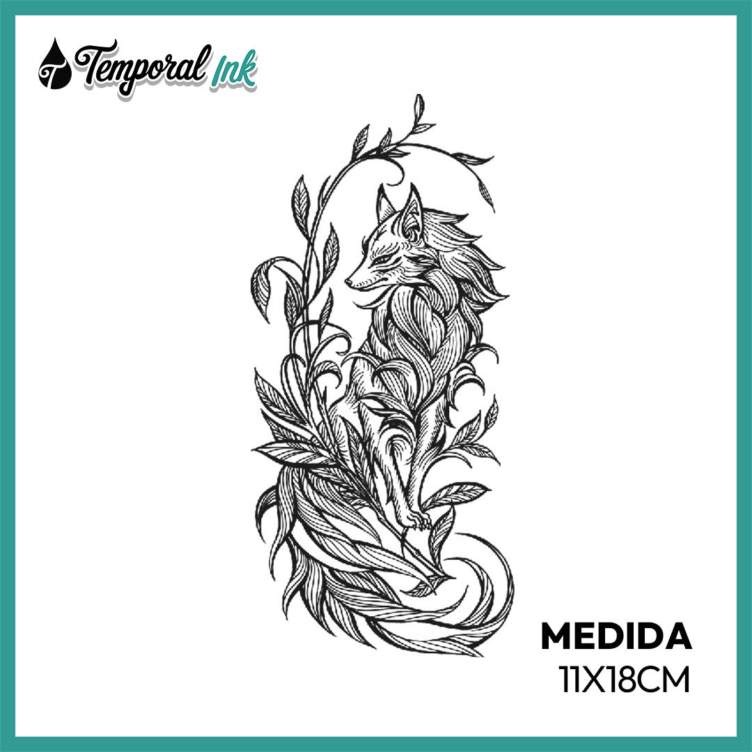 Tatuaje Temporal Zorro Floral