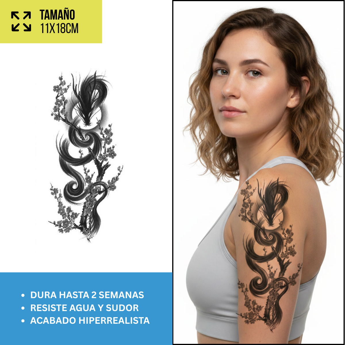 Tatuajes Temporales Dragones & Oriental | Hombre y Mujer