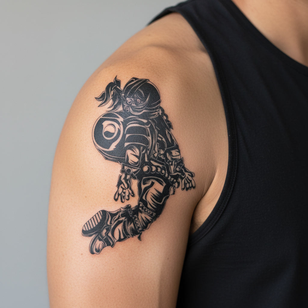 Tatuaje Temporal Astronauta Espacial