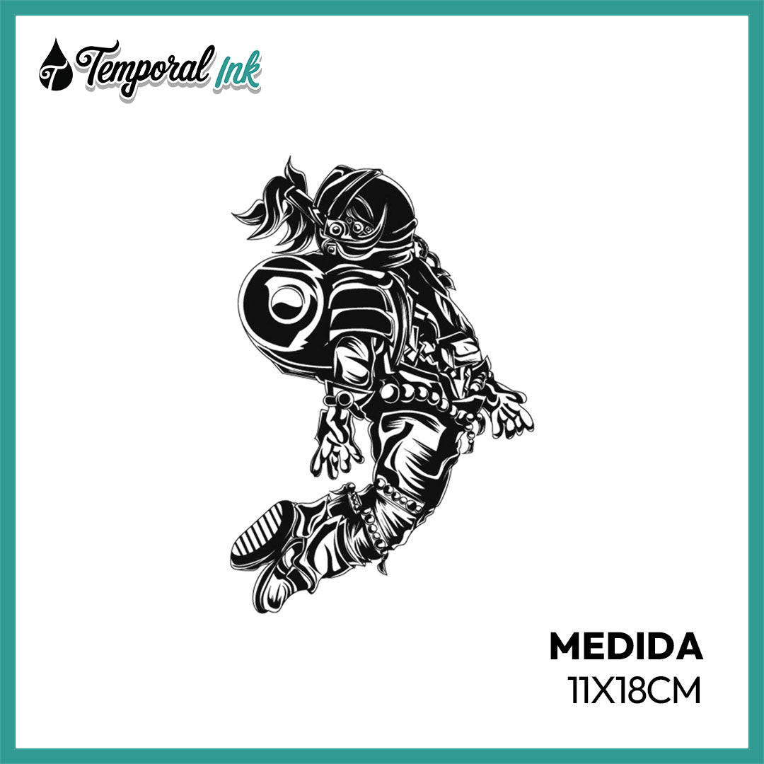 Tatuaje Temporal Astronauta Espacial