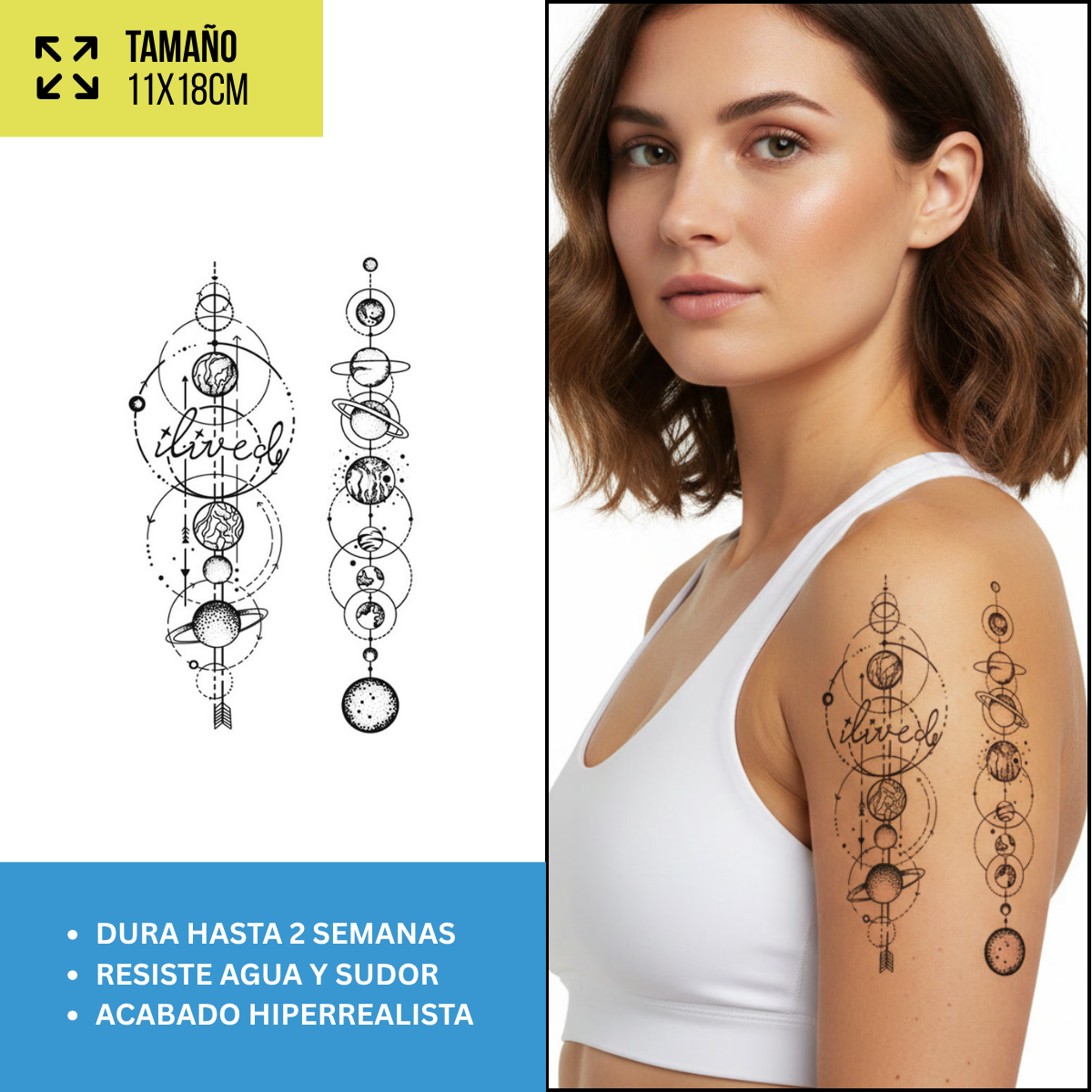 Tatuajes Temporales Geométrico & Conceptual | Hombre y Mujer