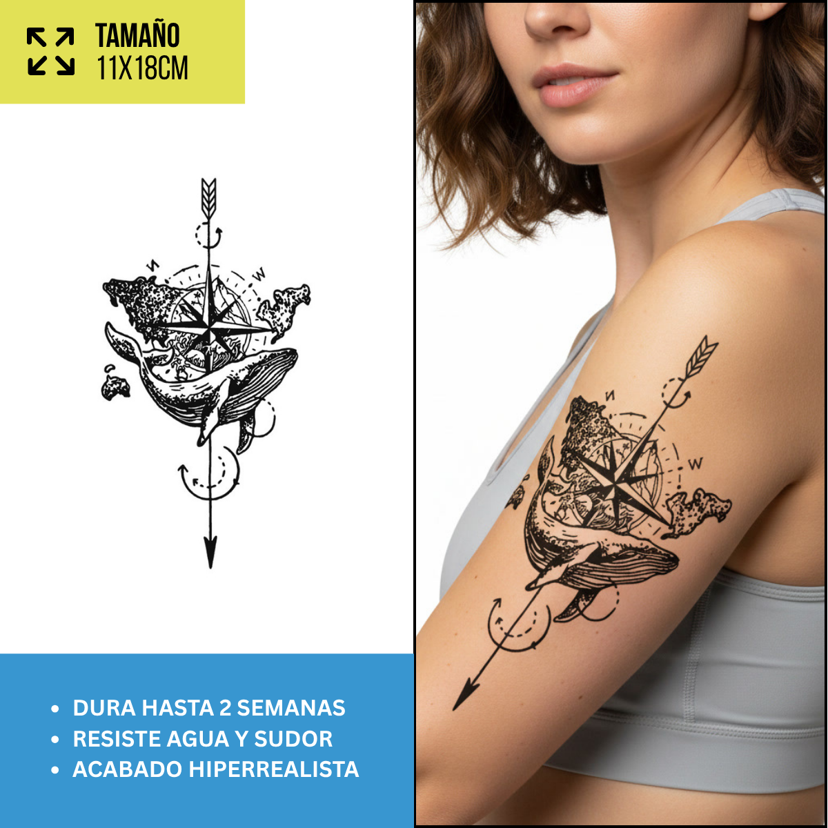 Tatuajes Temporales Náutico & Explorador | Duran Hasta 2 Semanas