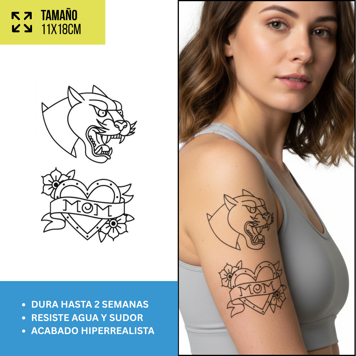 Tatuajes Temporales Dark & Calaveras | Duran Hasta 2 Semanas