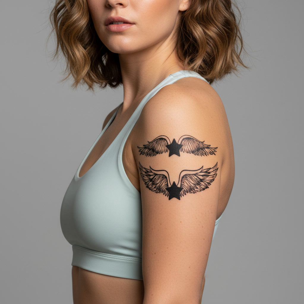Tatuaje Temporal Alas Estrella