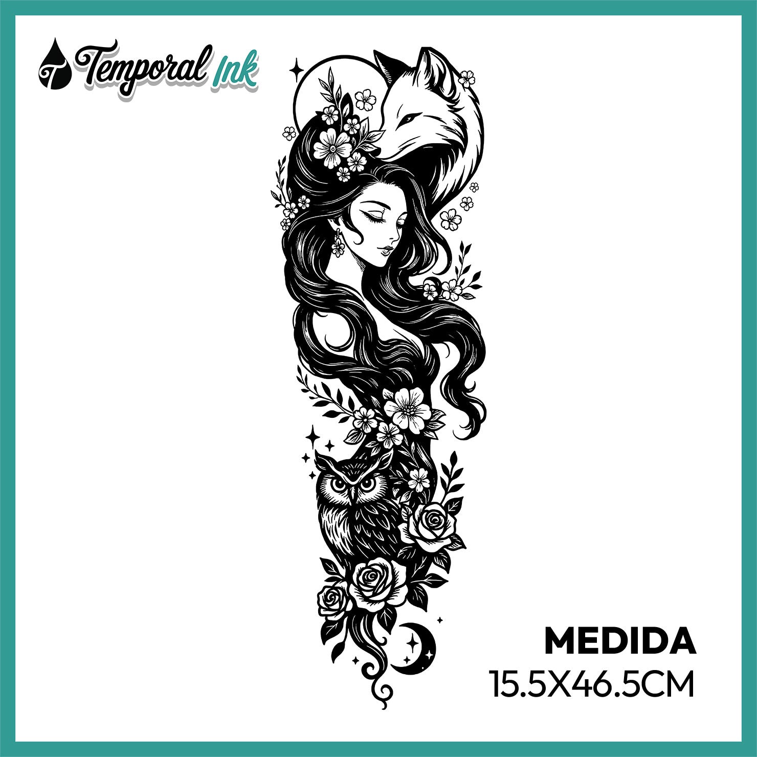 Manga Mujer Floral con Zorro y Búho