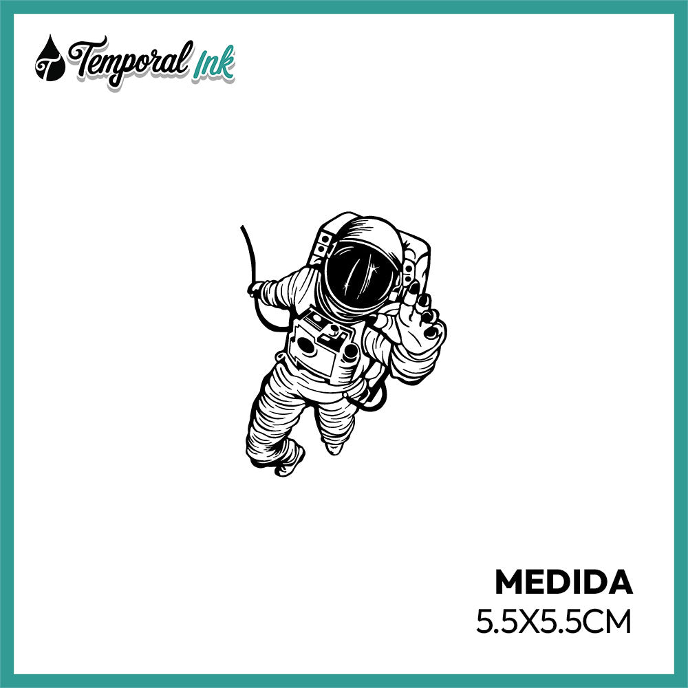 Tatuaje temporal Astronauta flotando