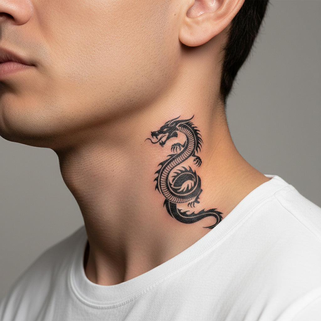 Tatuaje temporal Dragón Tipo Oriental